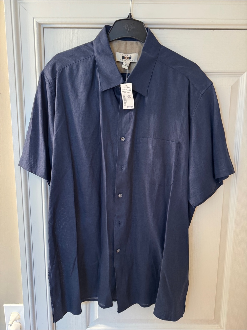 Joseph Abboud Navy Short-Sleeve Relaxed Button-Down Shirt